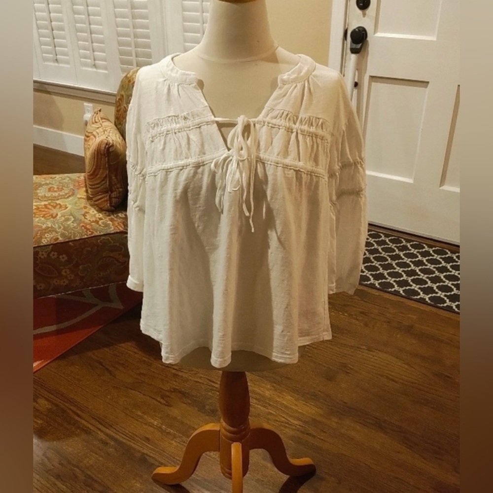 NWOT Listicle Cream Peasant Blouse